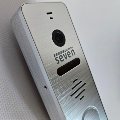 FHD комплект видеодомофона с широкоугольной панелью вызова и замком SEVEN DP–7571 Lock Kit white
