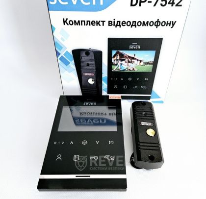 Комплект домофона SEVEN DP–7542 black с записью видео по движению 