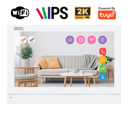 Комплект видеодомофона 7 дюймов с Wi-Fi и переадресацией звонка SEVEN DP-7576Kit white + microSD 64GB Комплект видеодомофона 7 дюймов с Wi-Fi и переадресацией звонка SEVEN DP-7576Kit white + microSD 64GB