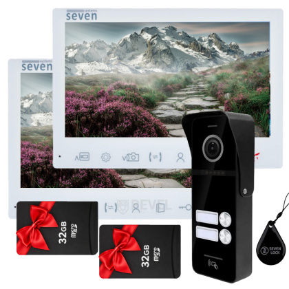Домофон на 2 квартиры Seven Kit-2-Units-Pro — комплект на два 7" IPS домофона с записью и одну FullHd видеопанель