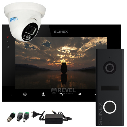 Комплект видеодомофона с дополнительной камерой и записью по движению Slinex SQ-07MTHD-Cam-Kit Black
