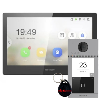 Беспроводной WiFi домофон 10 дюймов и панель Hikvision DS-KH85-KV2R-KIT (управление замком и воротами)