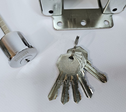 Электромеханический замок SEVEN EL-7729 + БУЗ + гибкий переход 50см (для управления замком с домофона)