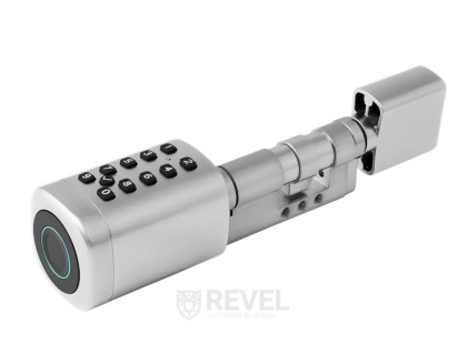 Умный Bluetooth дверной биометрический замок (цилиндр) SEVEN LOCK SL-7773BF silver (40-106 мм)