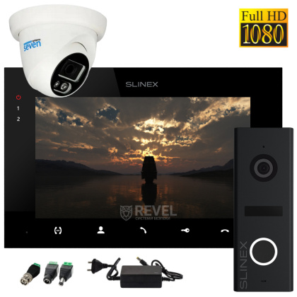 Комплект видеодомофона с дополнительной камерой и записью по движению Slinex SQ-07MTHD-Cam-Kit Black