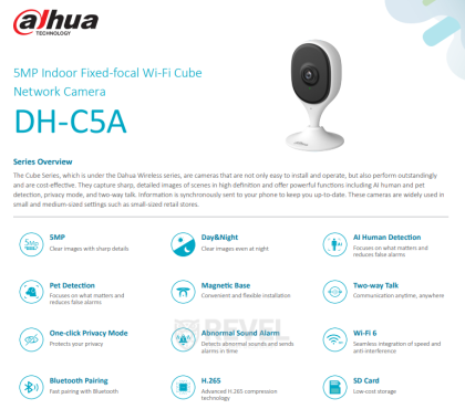 Wi-Fi 5Мп видеонаблюдение с бесперебойным питанием, аналитикой и двусторонним звуком Dahua DH-C5A-UPS-KIT