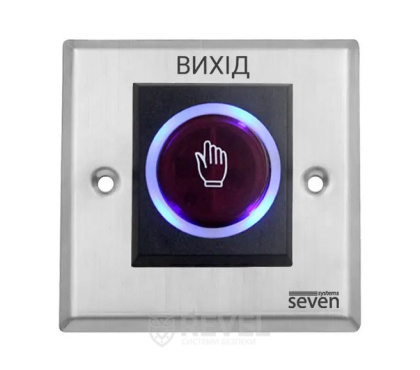 Кнопка выхода бесконтактная металлическая врезная SEVEN K-789