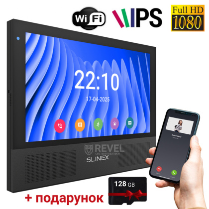 Wi-Fi видеодомофон Slinex Sonik 7 Cloud AI black с AI-детекцией, записью и дозвоном на смартфон
