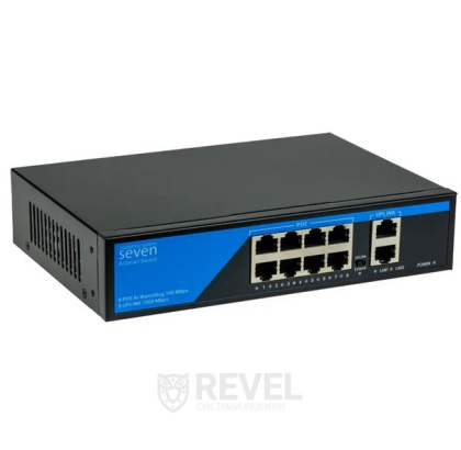 Неуправляемый 8-портовый PoE коммутатор SEVEN P-7328G