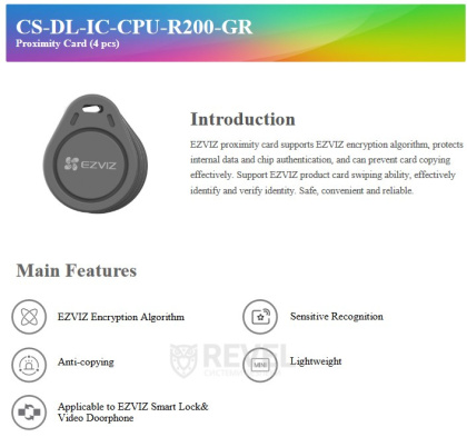 Брелок Ezviz CS-DL-IC-CPU-R200 (GR) (4шт)