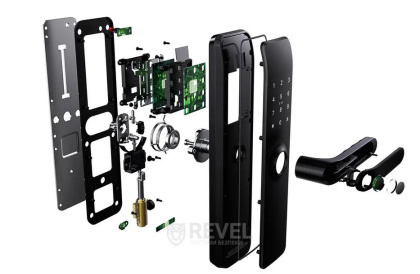 Умный дверной биометрический замок SEVEN LOCK SL-7767BFW black (со встроенным Wi-Fi, врезная часть 7068)