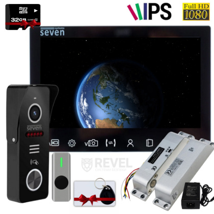 Комплект домофона и контроля доступа на пластиковую дверь Seven Office-Kit-ER (white / black)