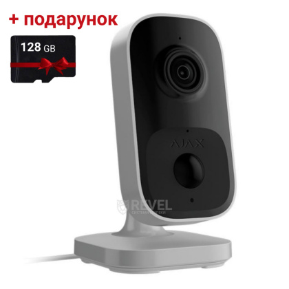 4Мп Wi-Fi камера видеонаблюдения Ajax IndoorCam white с ИК-датчиком движения и встроенным ИИ