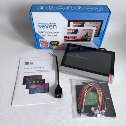 Wi-Fi видеодомофон с AI распознаванием людей и дозвоном на телефон SEVEN DP-7579-W2K black + SD карта 64Гб в подарок Wi-Fi видеодомофон с AI распознаванием людей и дозвоном на телефон SEVEN DP-7579-W2K black + SD карта 64Гб в подарок
